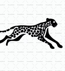 Silhouette eines rennenden Geparden